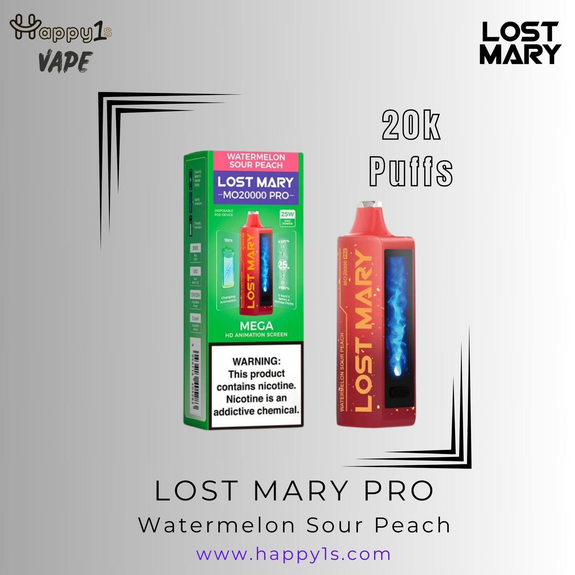 LOST MARY MT15000 TURBO - WATERMELON SOUR PEACH