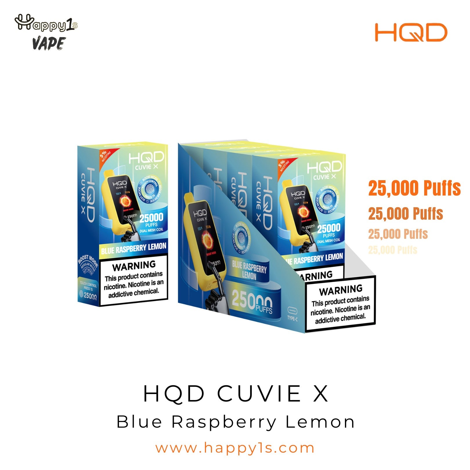 HQD Cuvie X 25000 - Blue Raspberry Lemon