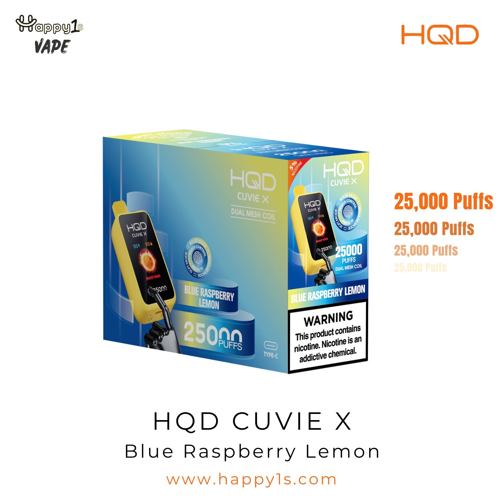 HQD Cuvie X 25000 - Blue Raspberry Lemon