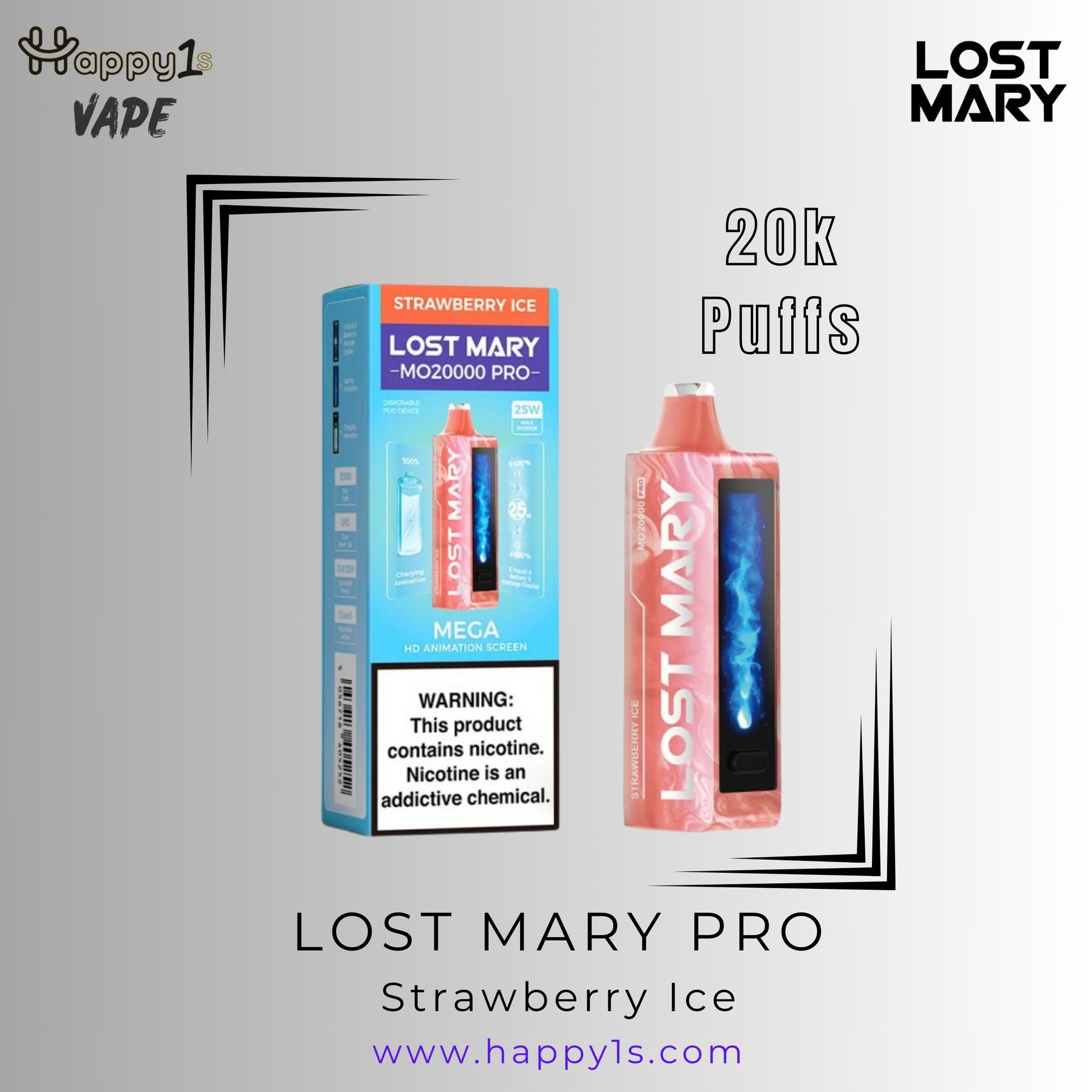 LOST MARY MT15000 TURBO - STRAWBERRY ICE