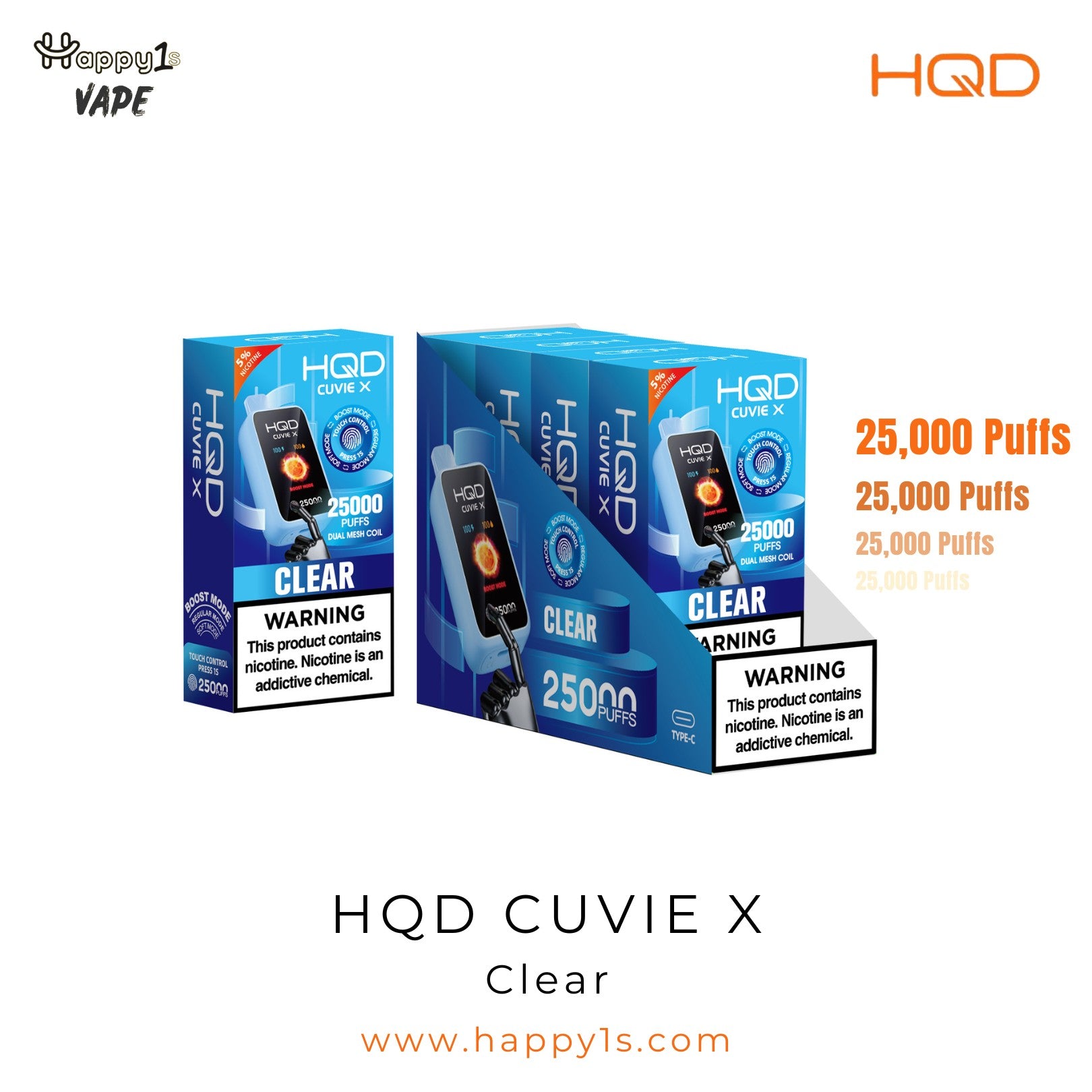 HQD Cuvie X 25000 - Clear