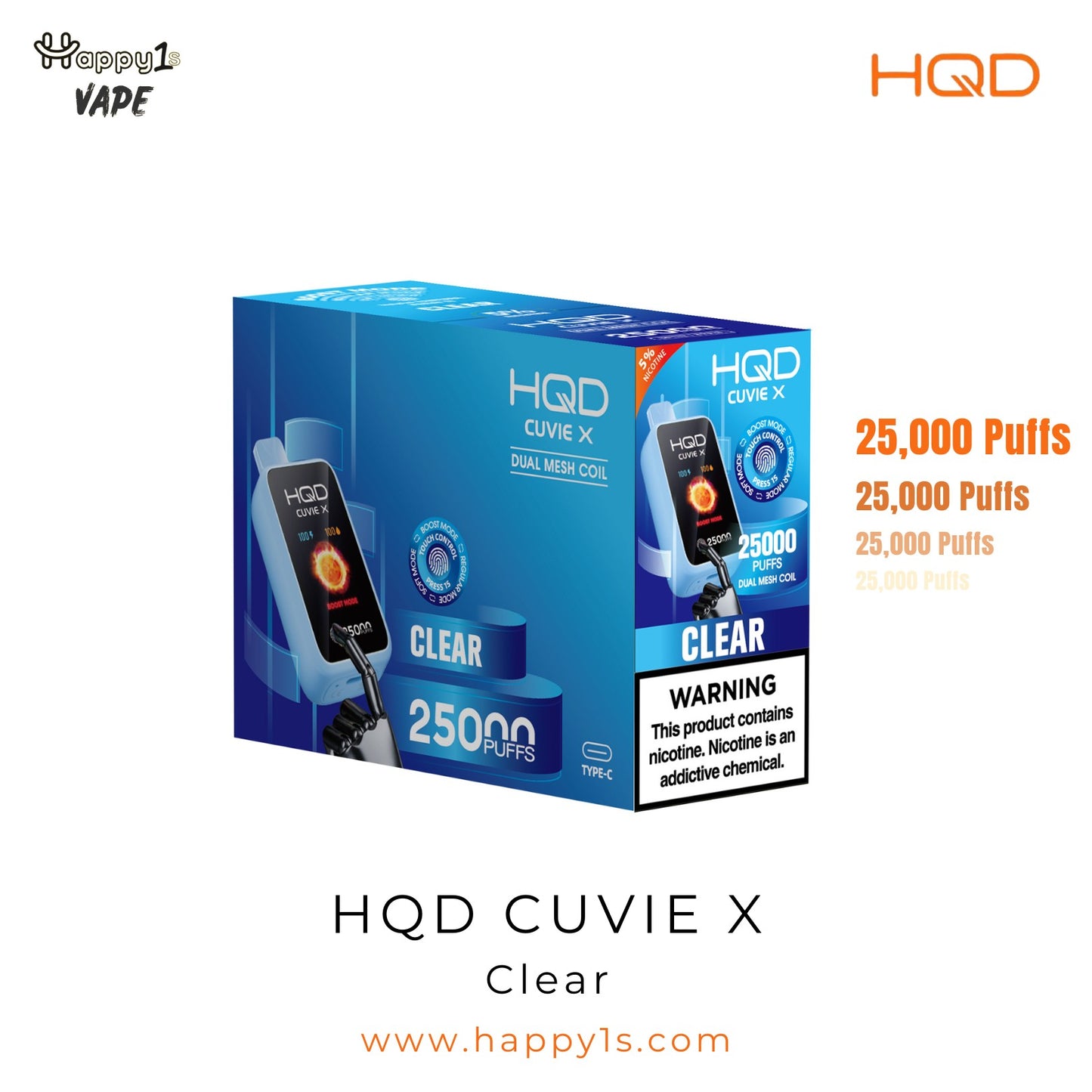 HQD Cuvie X 25000 - Clear