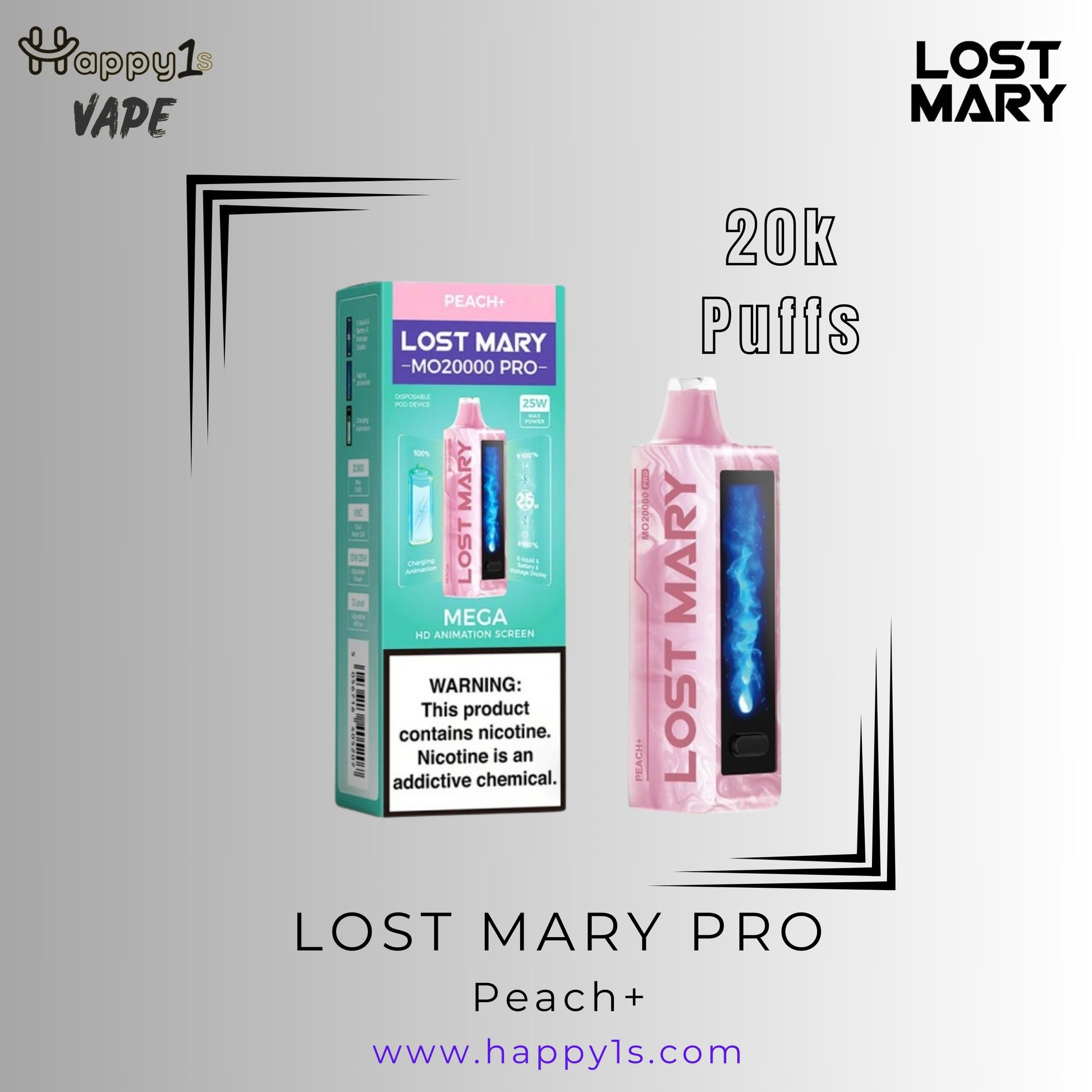 LOST MARY MT15000 TURBO - PEACH+
