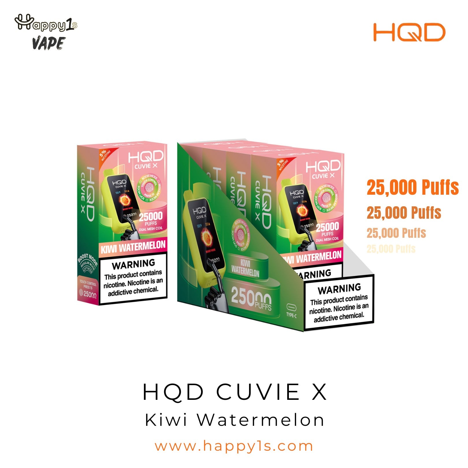 HQD Cuvie X 25000 - Kiwi Watermelon