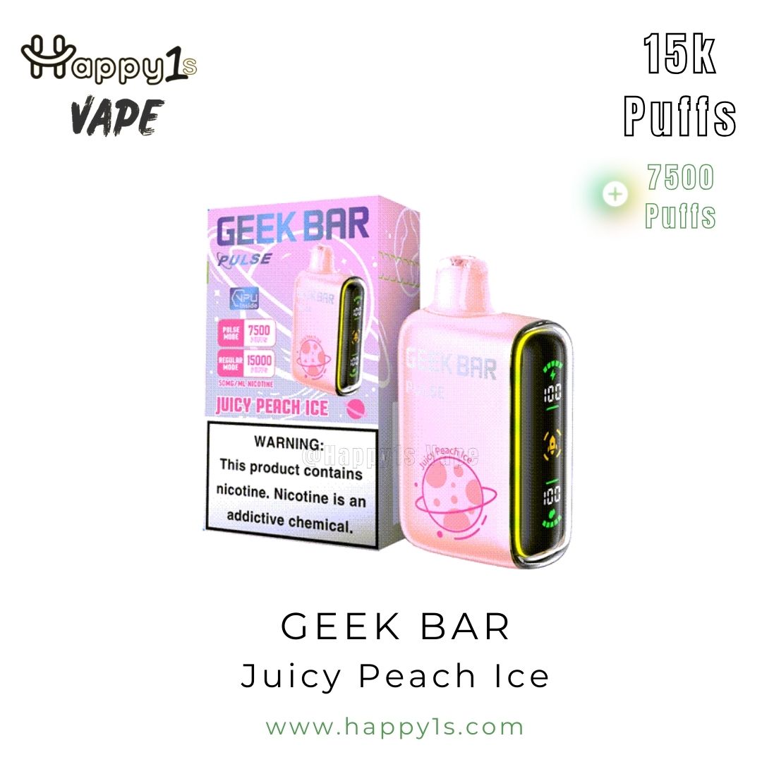 Geek Bar Juicy Peach Ice Packaging