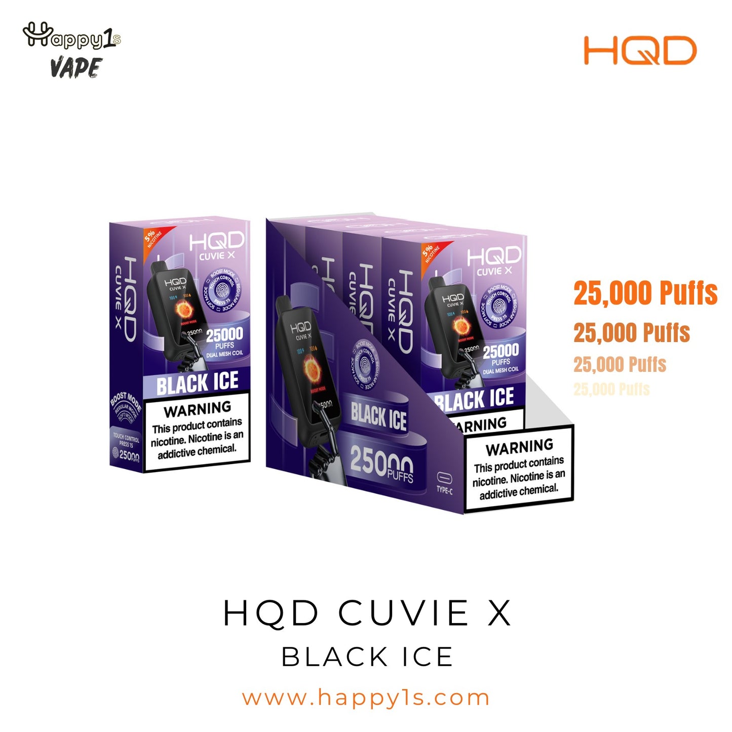 HQD Cuvie X 25000 - Black Ice