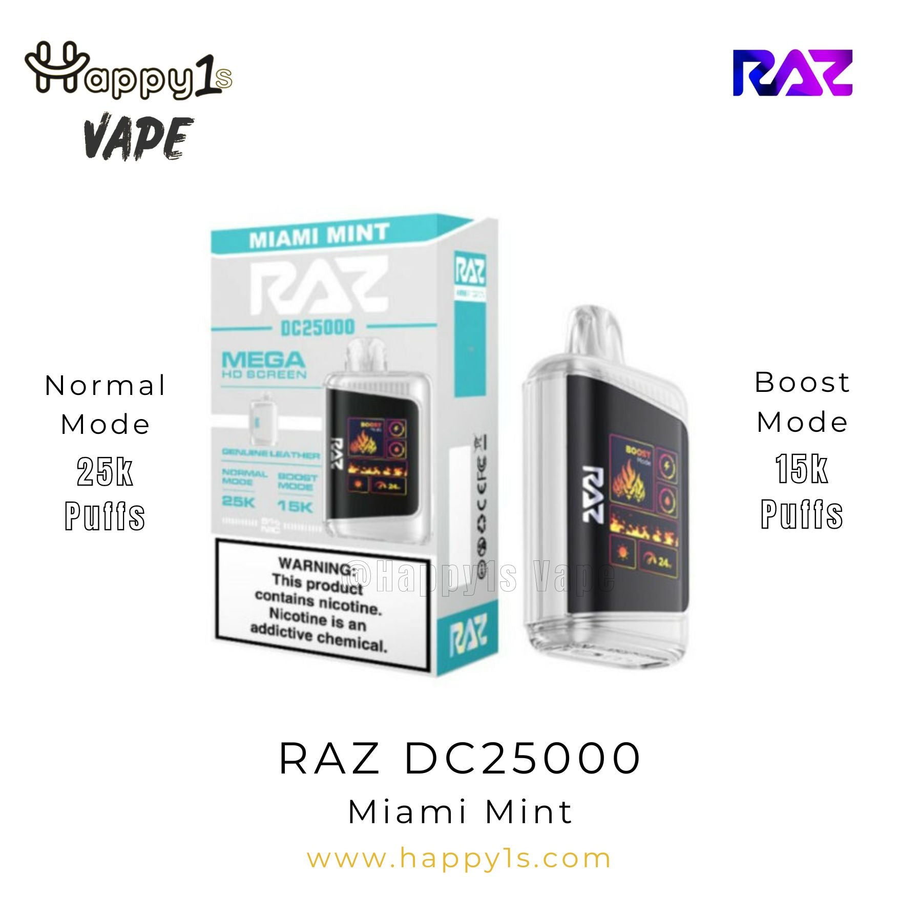 RAZ DC25000 Disposable Vape - Maimi Mint