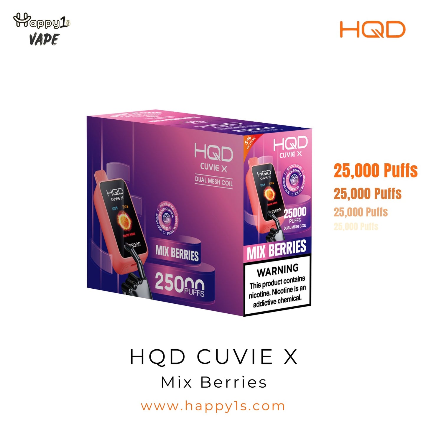 HQD Cuvie X 25000 - Mix Berries