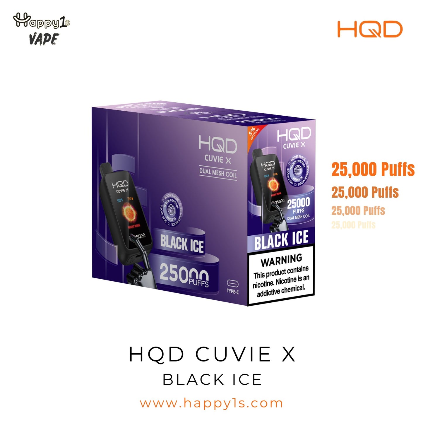 HQD Cuvie X 25000 - Black Ice