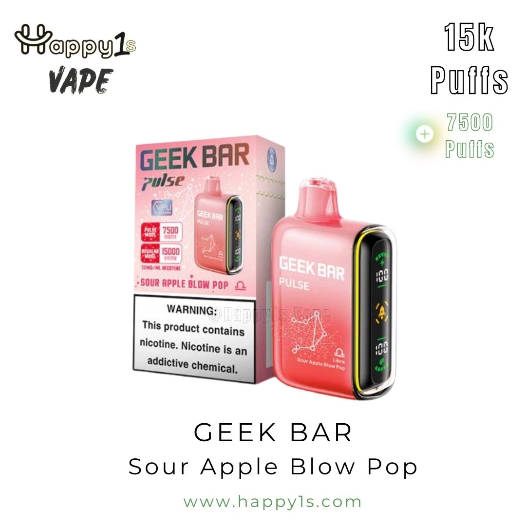 Geek Bar Sour Apple Blow Pop Packaging