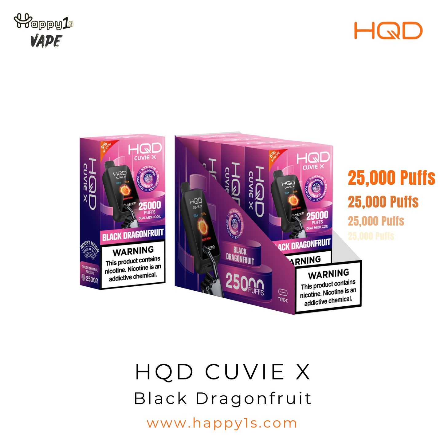 HQD Cuvie X 25000 - Black Dragonfruit
