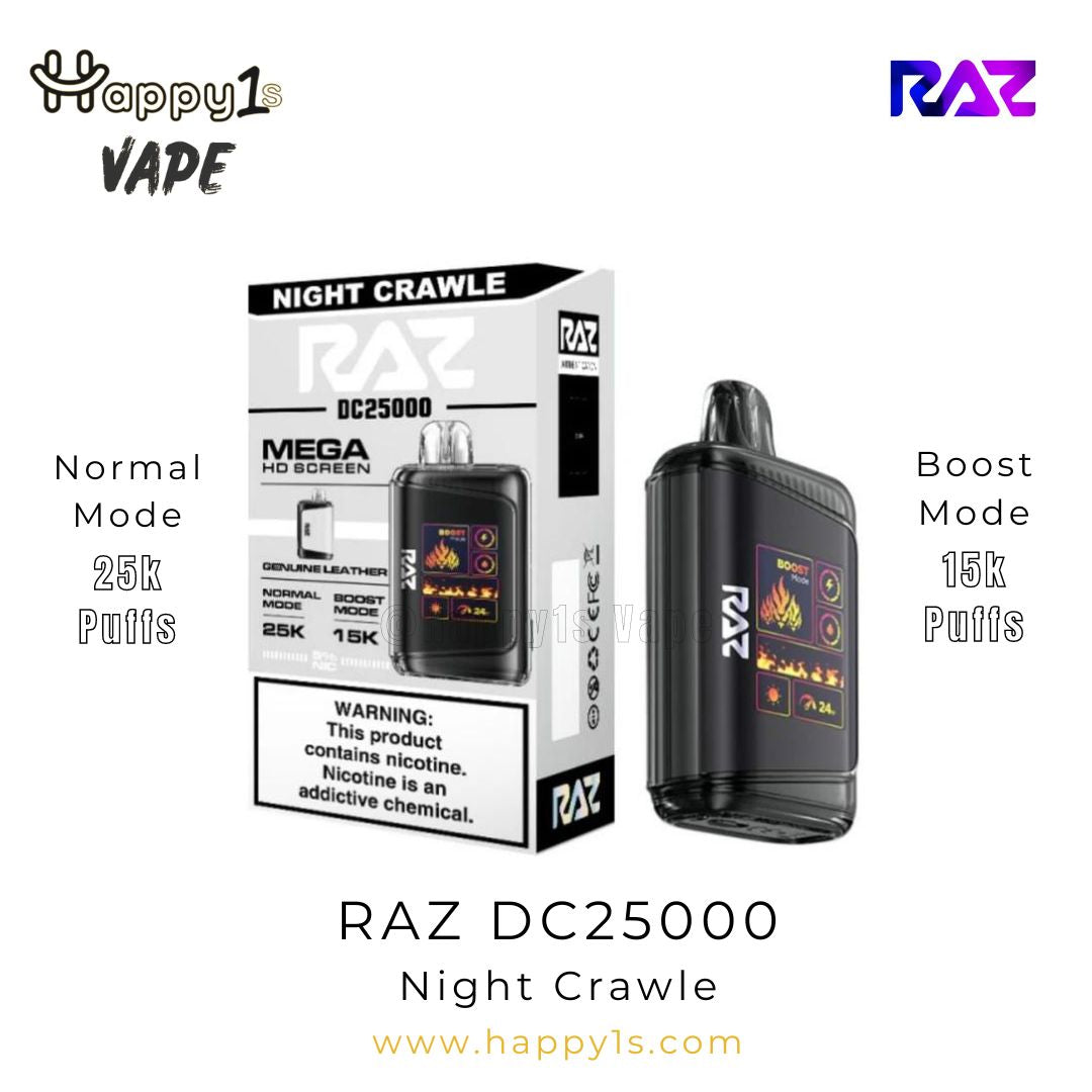 RAZ DC25000 Disposable Vape Night Crawle Packaging