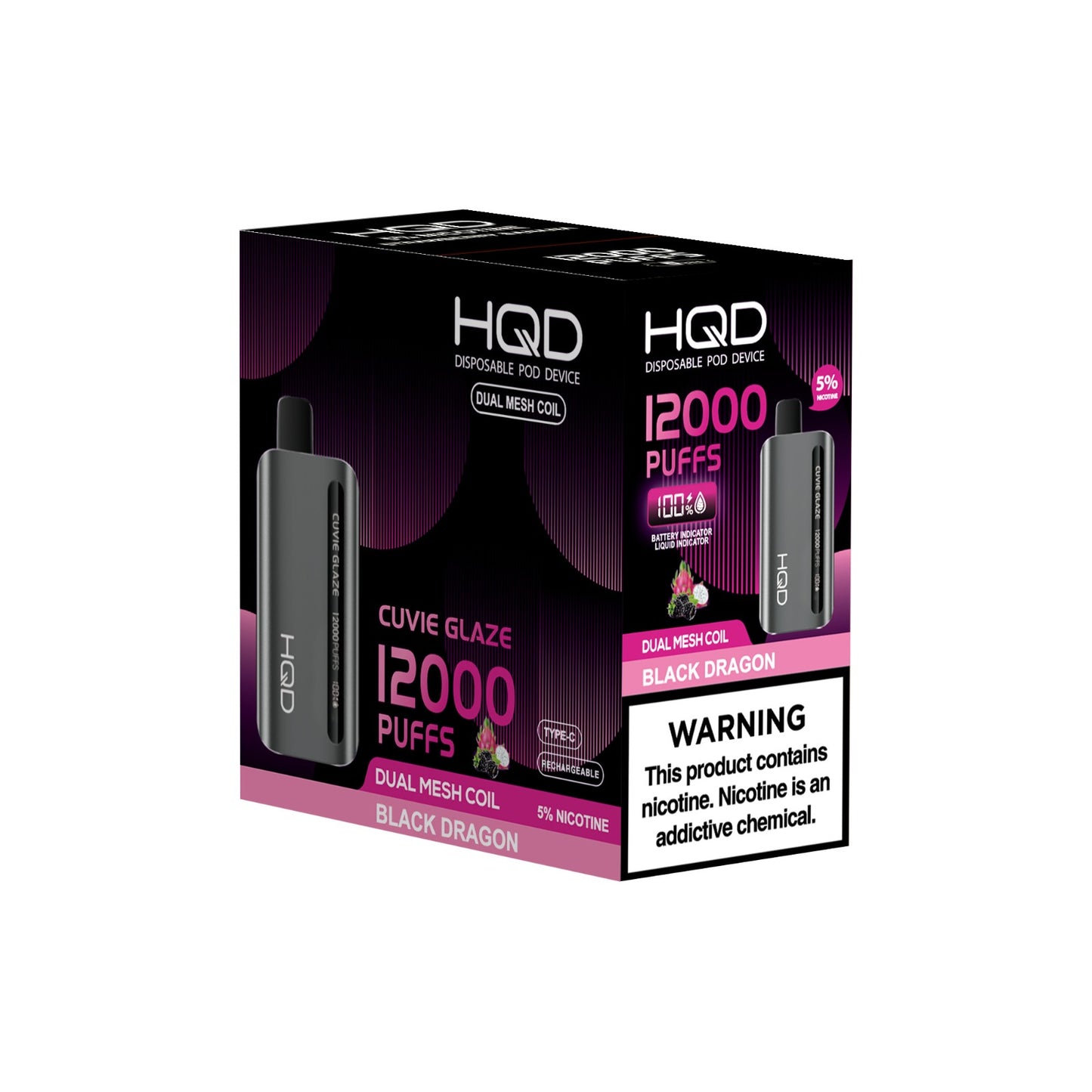 HQD Cuvie Glaze Black Dragon 12,000 Puffs