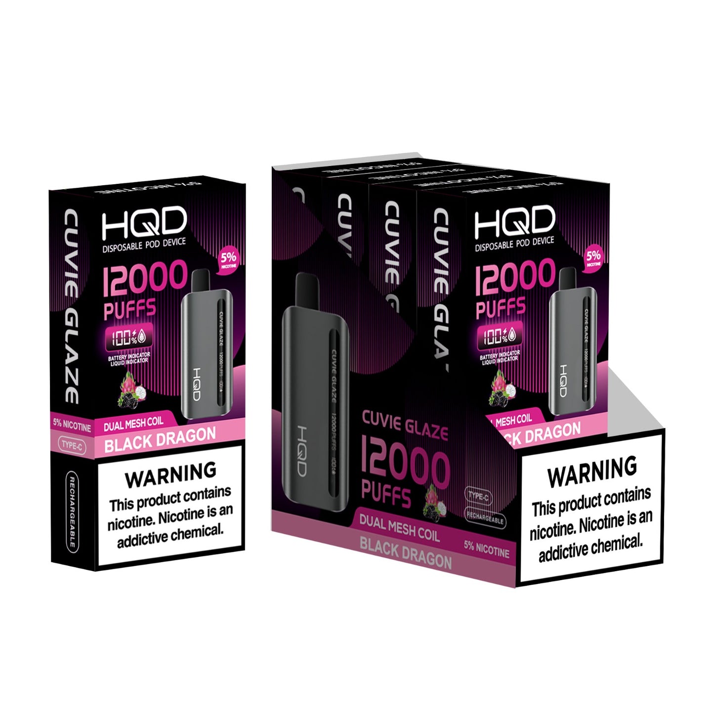HQD Cuvie Glaze Black Dragon 12,000 Puffs