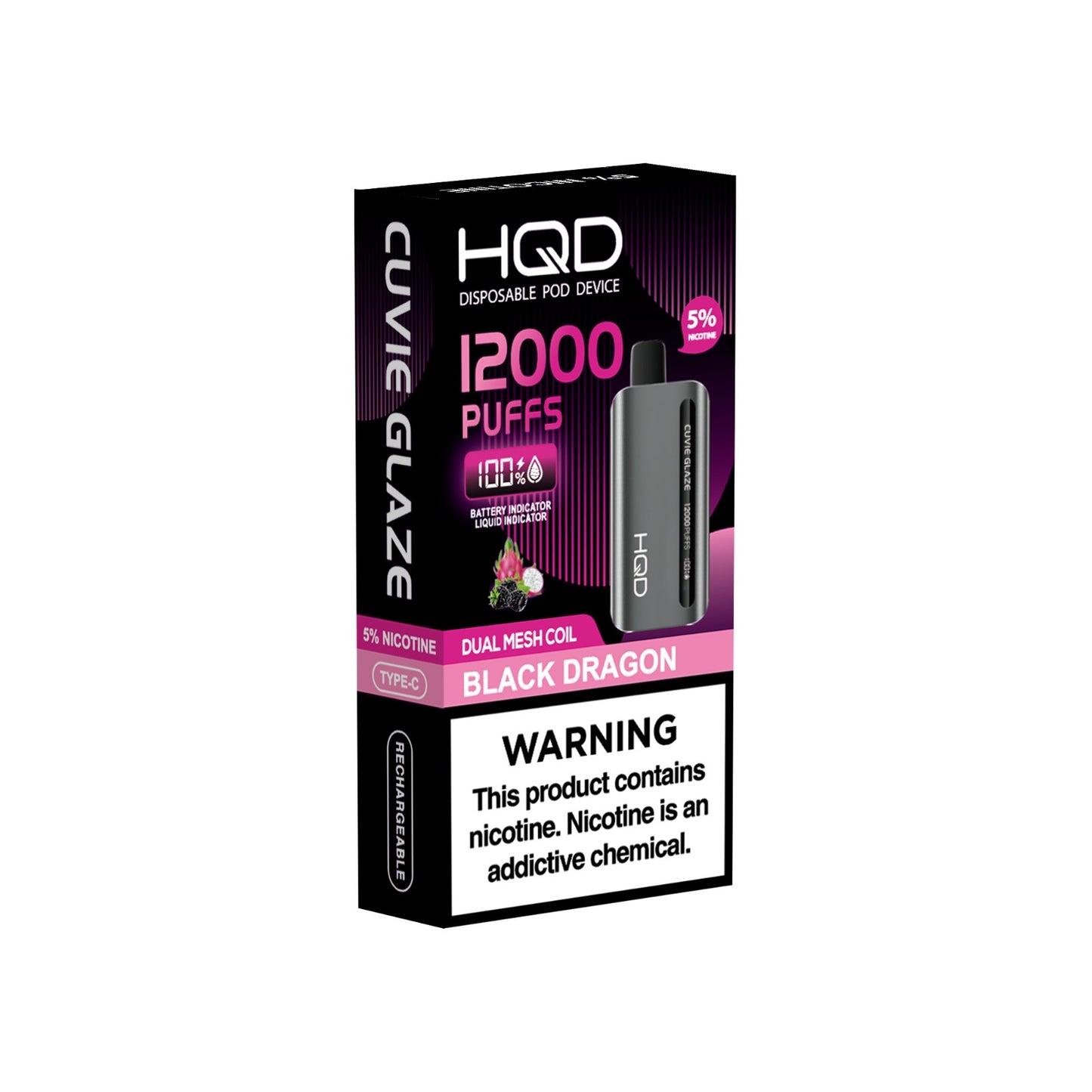 HQD Cuvie Glaze Black Dragon 12,000 Puffs