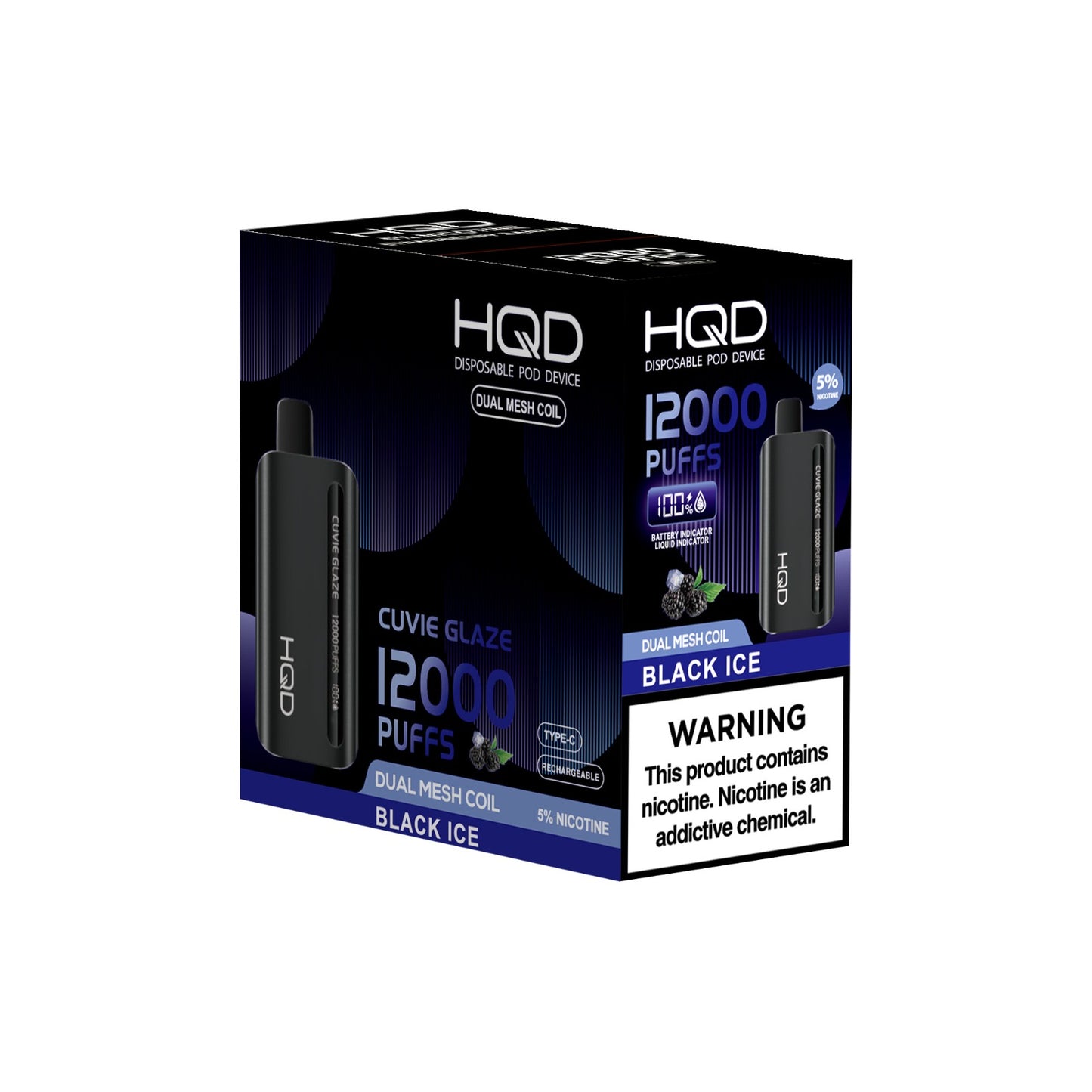 HQD Cuvie Glaze Black Ice 12,000 Puffs