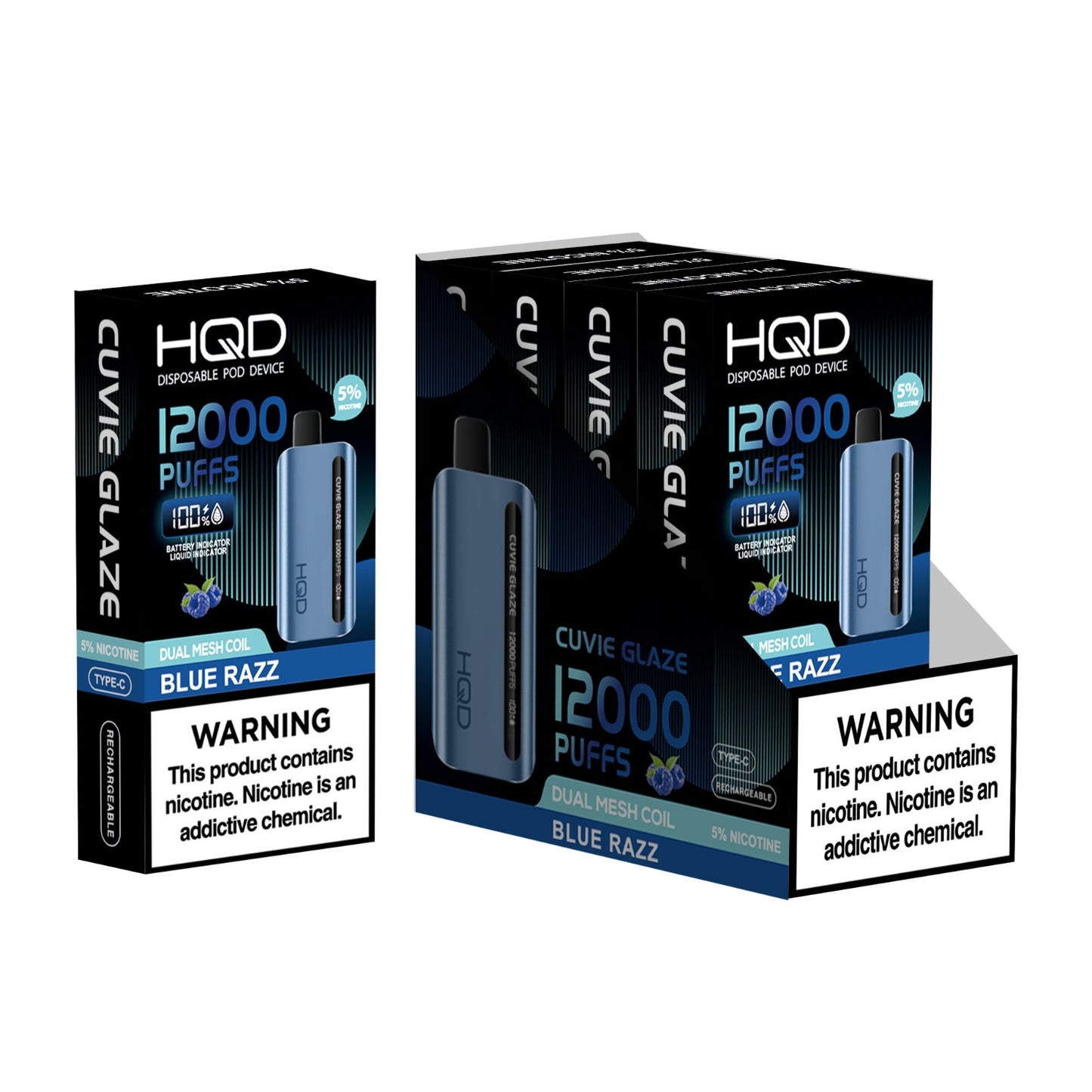 HQD Cuvie Glaze Blue Razz 12,000 Puffs