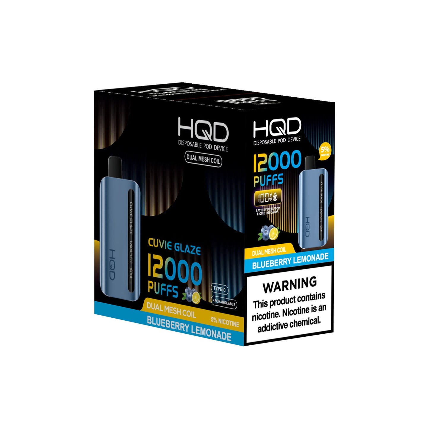 HQD Cuvie Glaze Blueberry Lemonade 12,000 Puffs