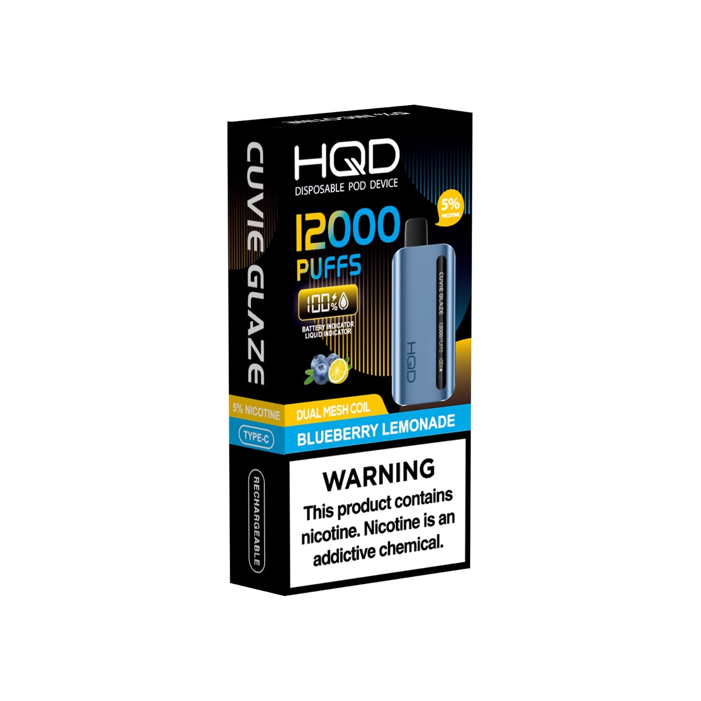 HQD Cuvie Glaze Blueberry Lemonade 12,000 Puffs