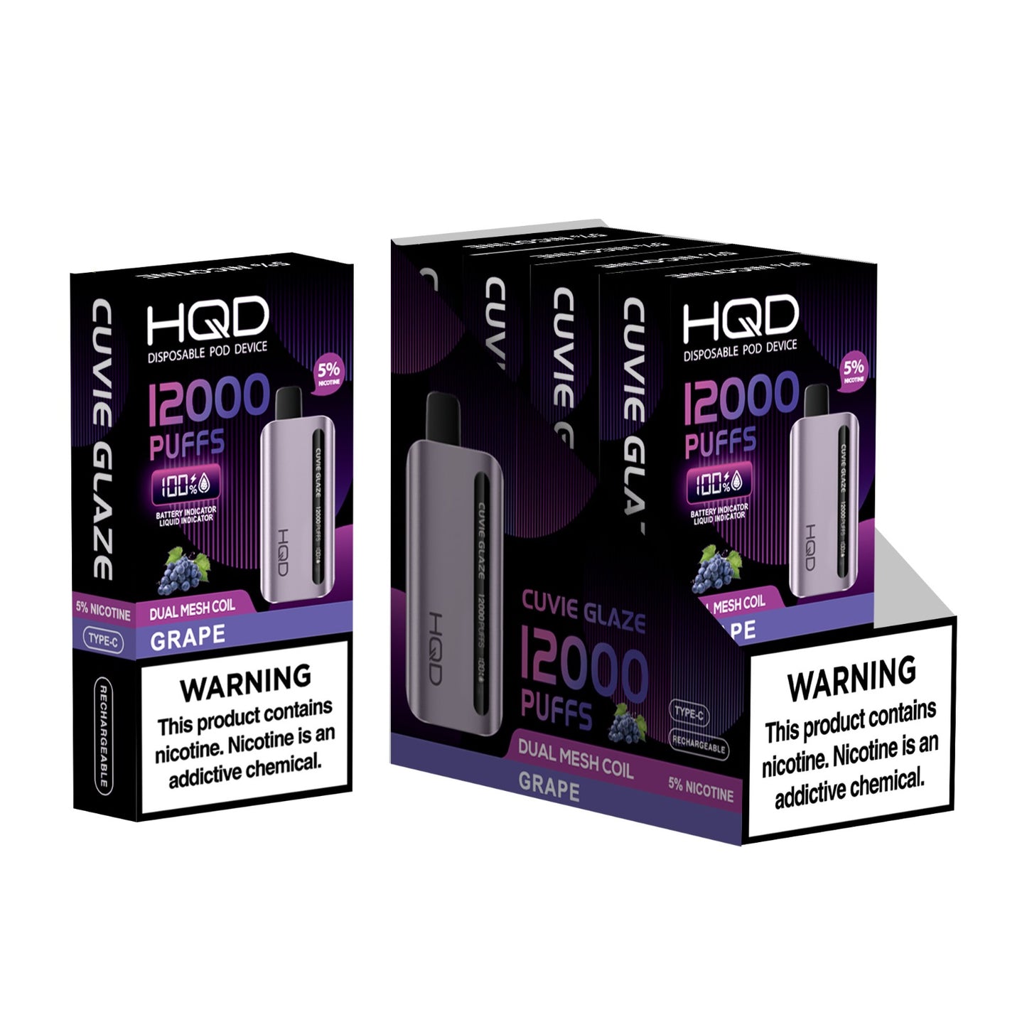 HQD Cuvie Glaze Grape 12,000 Puffs