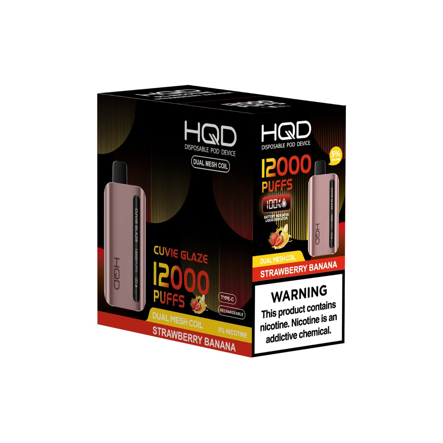 HQD Cuvie Glaze Strawberry Banana 12,000 Puffs