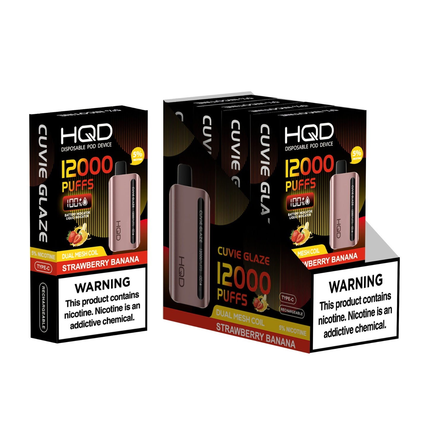 HQD Cuvie Glaze Strawberry Banana 12,000 Puffs