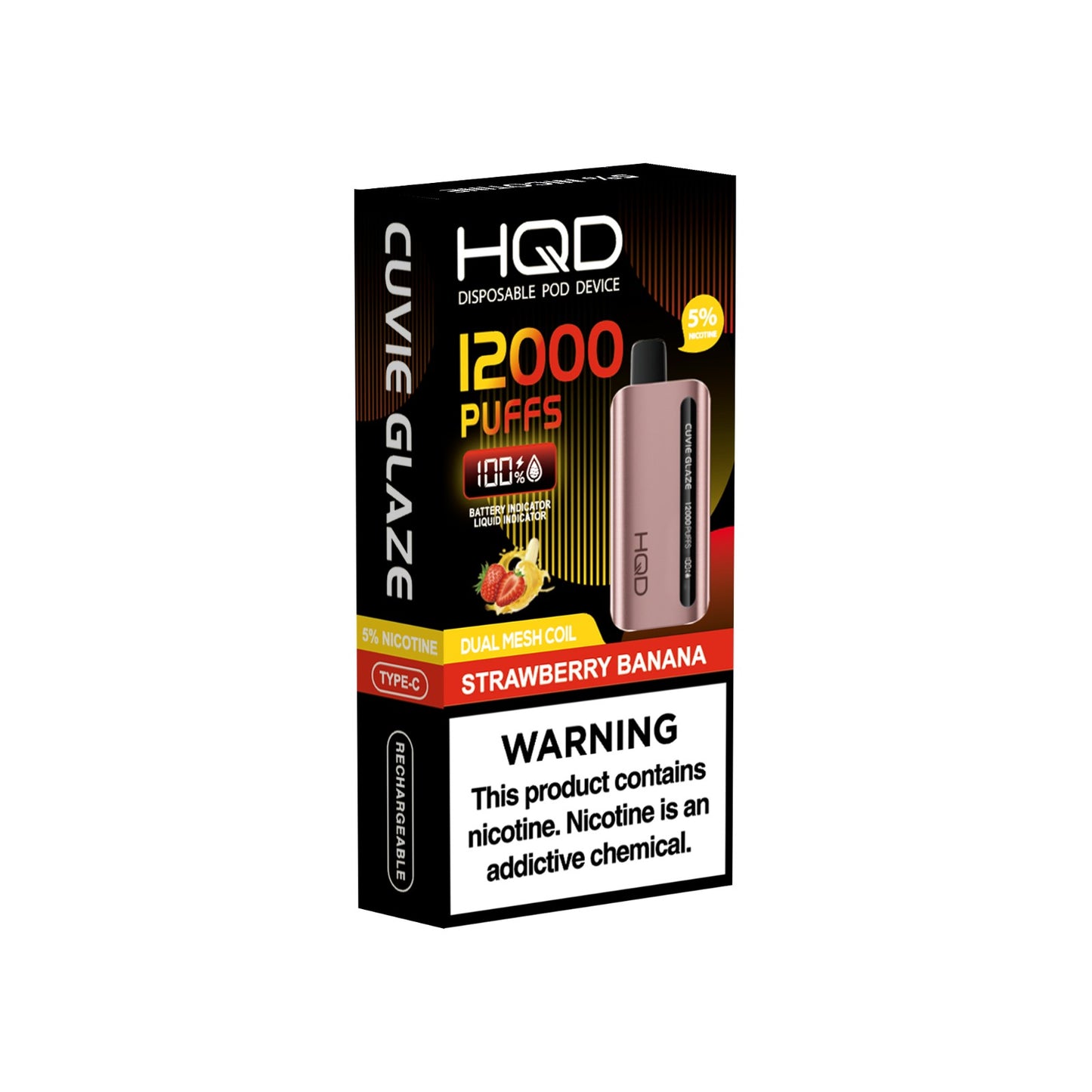 HQD Cuvie Glaze Strawberry Banana 12,000 Puffs