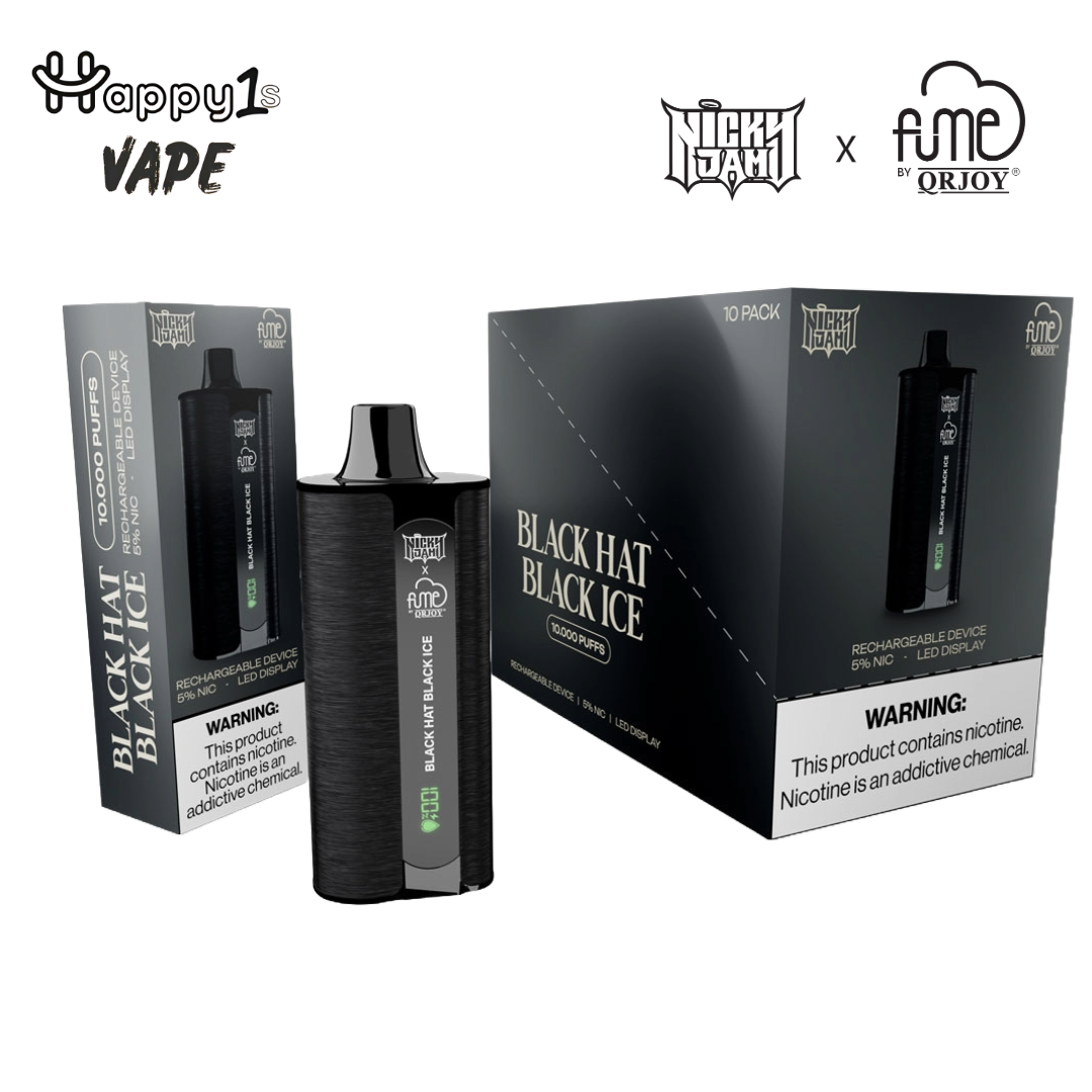 Nicky Jam x Fume NEW 10,000 PUFF - Black Hat Black Ice