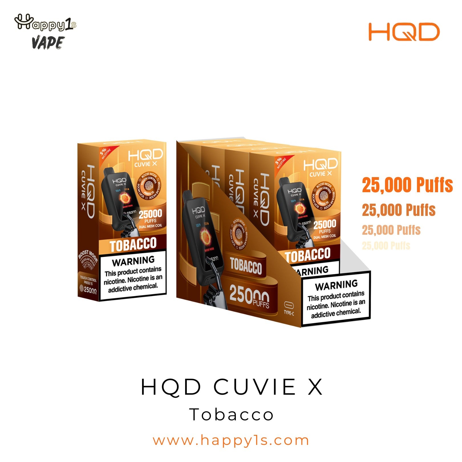 HQD Cuvie X 25000 - Tobacco
