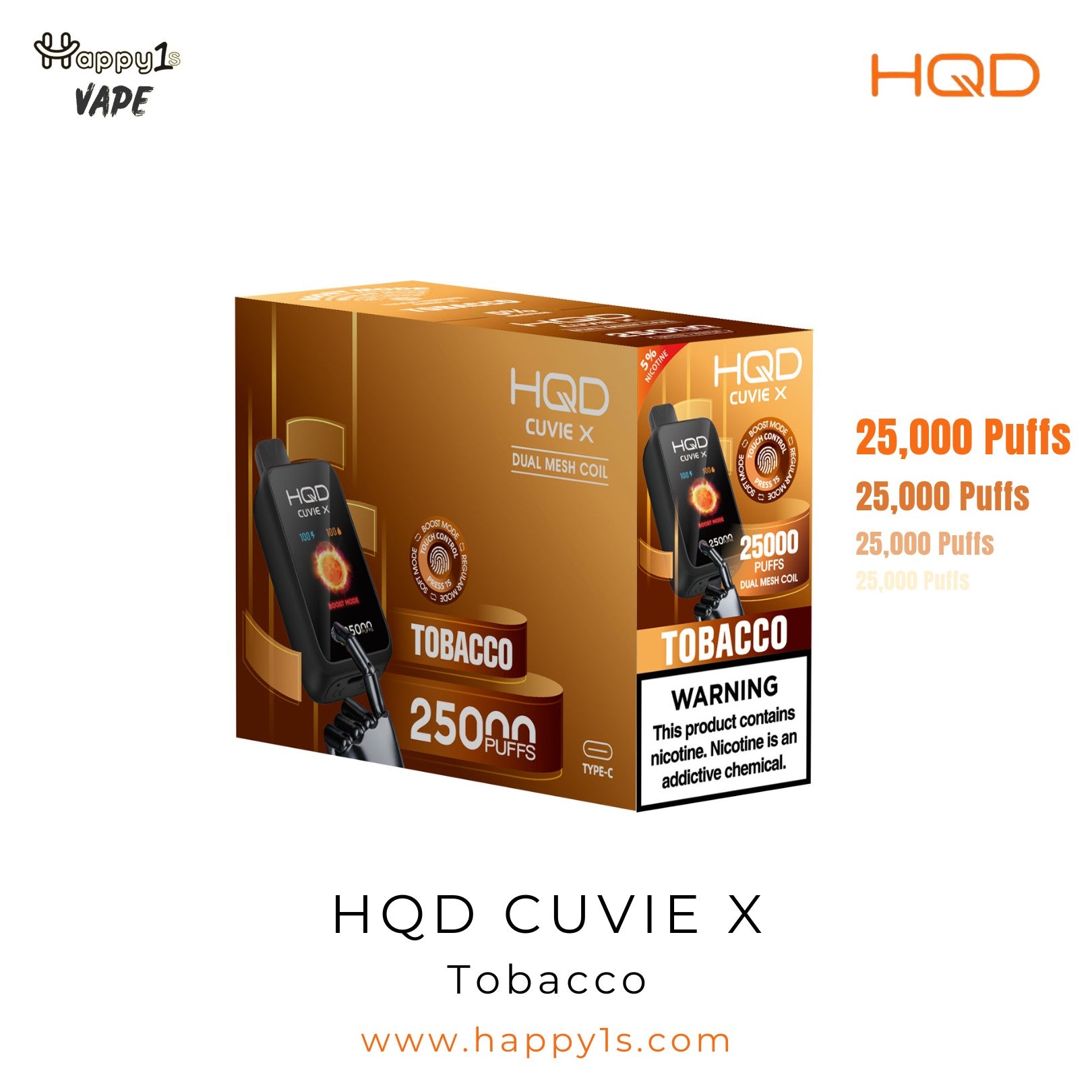 HQD Cuvie X 25000 - Tobacco