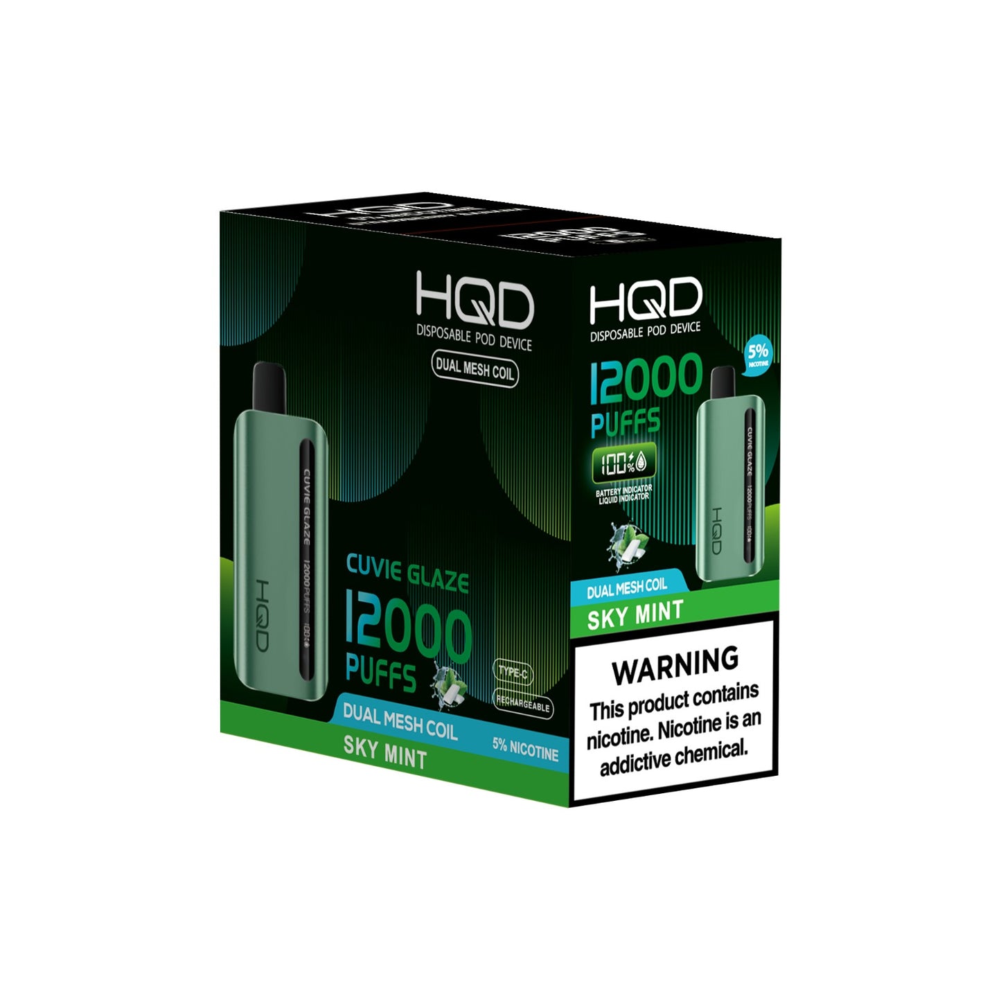 HQD Cuvie Glaze Sky Mint 12,000 Puffs