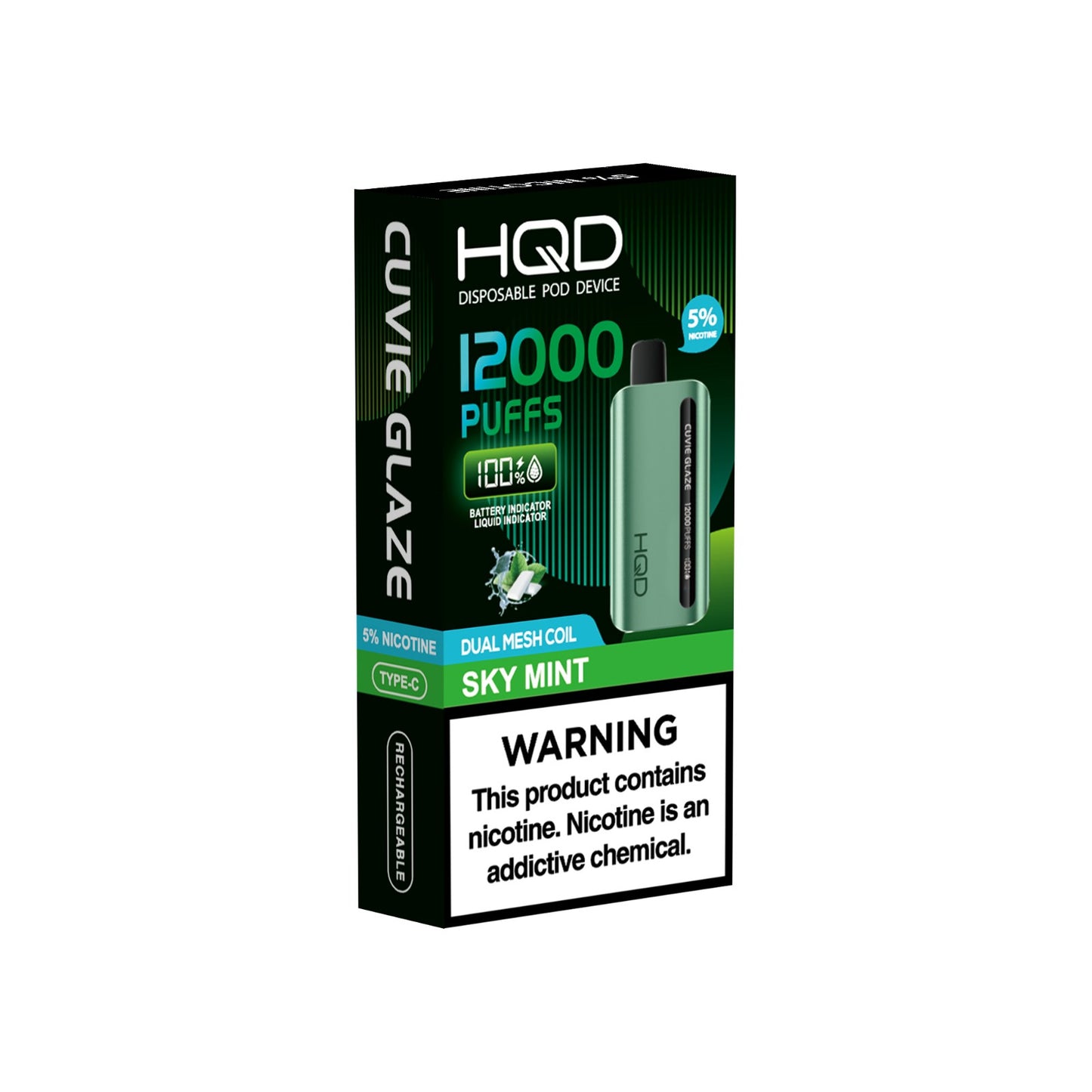 HQD Cuvie Glaze Sky Mint 12,000 Puffs