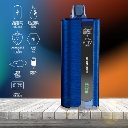 Nicky Jam x Fume NEW 10,000 PUFF - Blue Miami