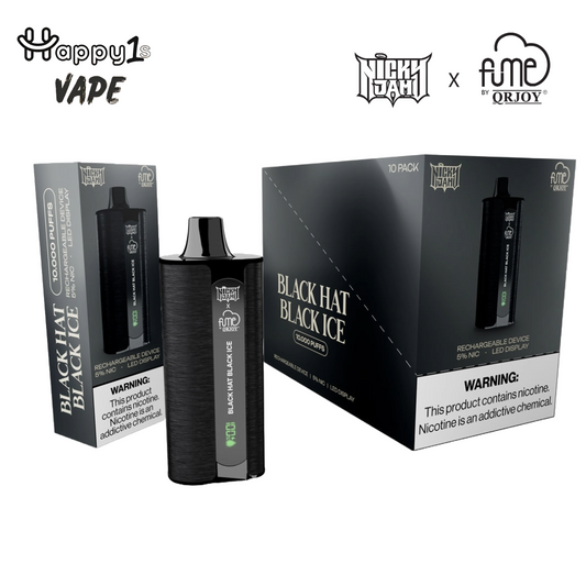 Nicky Jam x Fume NEW 10,000 PUFF - Black Hat Black Ice